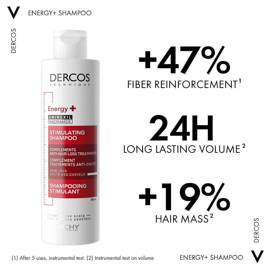Vichy Dercos Energy + Stimulating and Anti Hair Loss Shampoo with Aminexil 200ml - Image 2