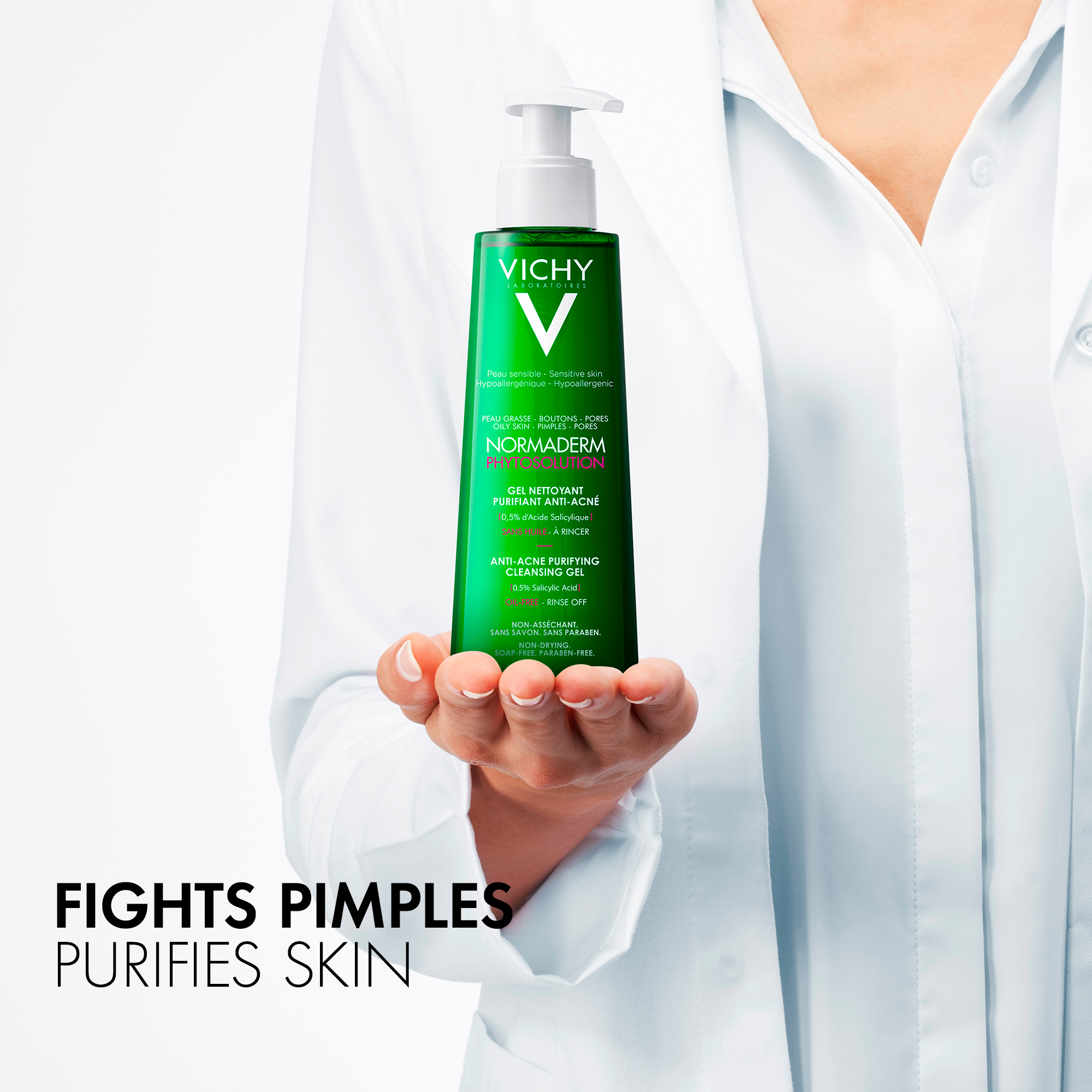 Vichy Normaderm Phytosolution Face Cleanser Gel for Oily/Acne Skin with Salicylic Acid 400ml - Image 5